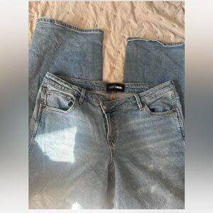 Fashion Nova Classic Blue Wide Leg Low Rise Jeans